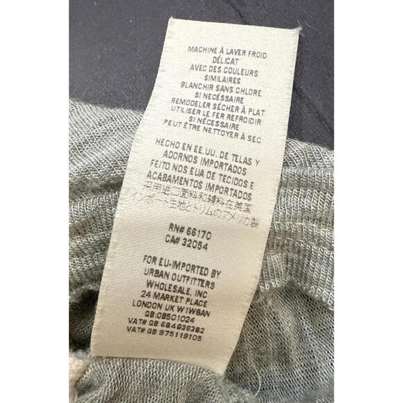 Free People Beach Boho Striped Oversized Dusty Sage Gauze Henley  Long Sleeve Sm - Picture 11 of 14